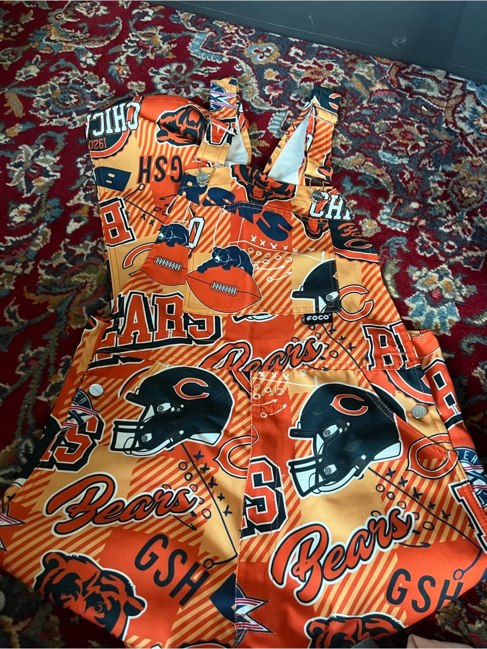 Chicago Bears Orange Printed Overalls